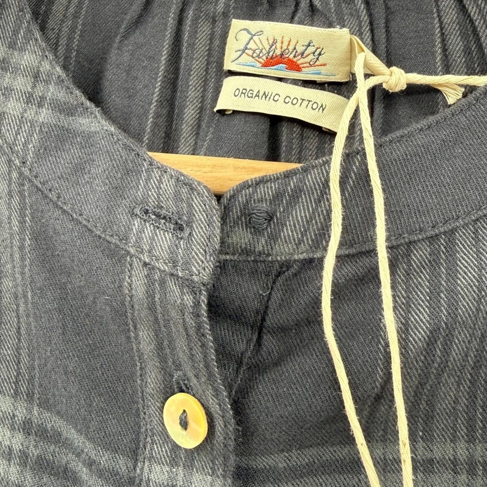 Faherty Harper Top Aspen Black Plaid Small Cottagecore Fishermancore Scandi - Picture 8 of 10